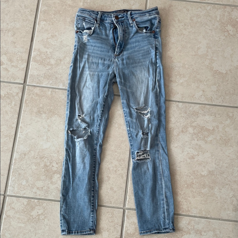 Abercrombie Distressed Light Blue Jeans